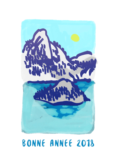 carte bonne annee montagne